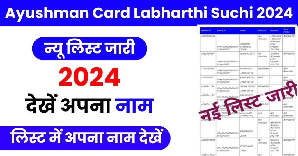 Ayushman Card Labharthi Suchi 2024 Photo